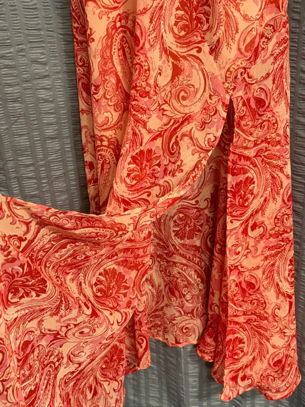 Dress Forum Los Angeles Coral Pink Paisley Maxi Dress Small - Picture 5 of 11
